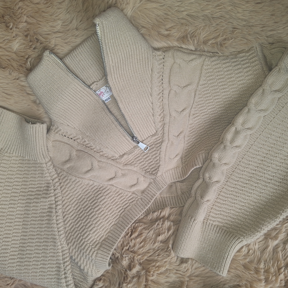 Cable Knit Cream Sweater